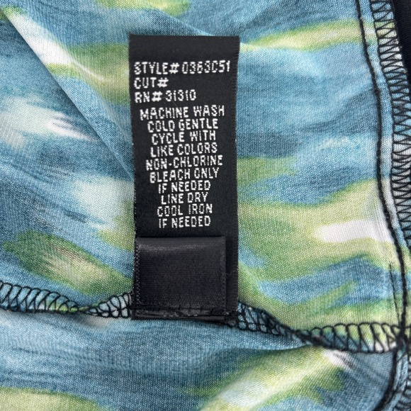 Maxi Dress Women's XL Blue Green Abstract Coastal Casual Mom Vacation ABStudio - Picture 11 of 12